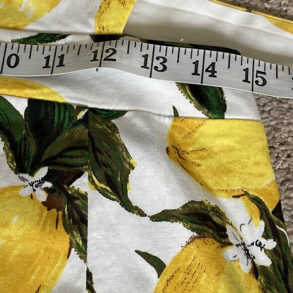 Hello Molly Romper Shortalls Overall Women's L Yellow Lemon Print Novelty Summer - Picture 8 of 12